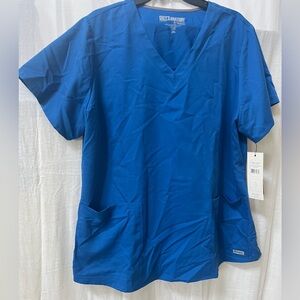 Grey's Anatomy Royal Blue V-Neck Scrub Top XXL Brand New